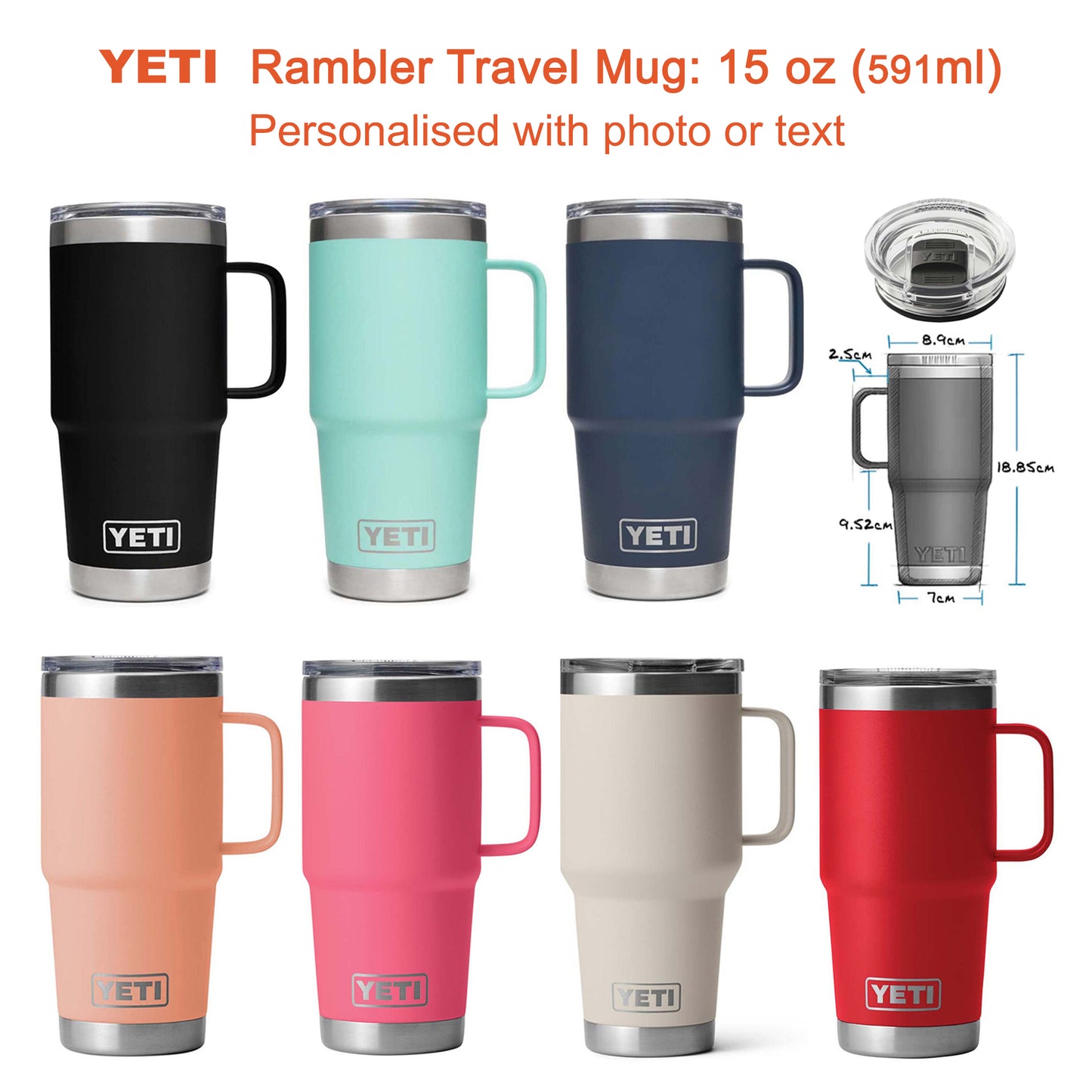Photo Products - YETI Rambler Travel Mug Engraved with Pet or Human Photos